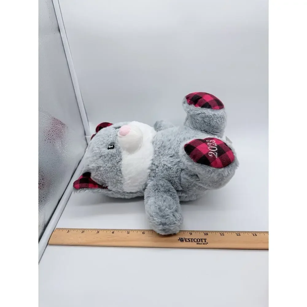 Petsmart 2023 Lucky the Gray Cat Squeaky Dog Toy Stuffed Animal Plush 12